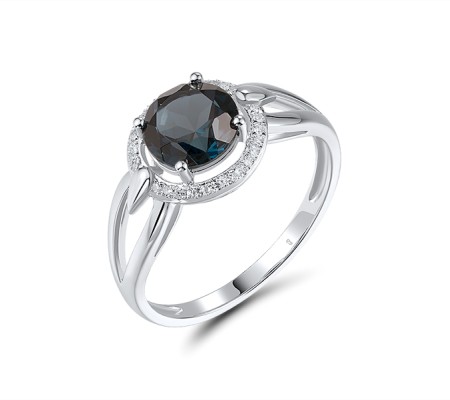 14KW Ring Diamond,London Blue Topaz (R314142LDB14KW)