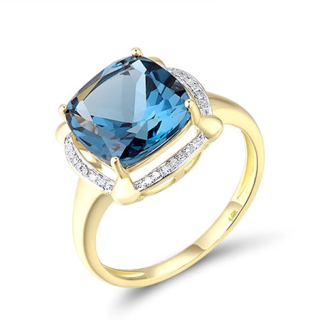 14KYW Ring Diamond,London Blue Topaz (R314143LDB14KYW)