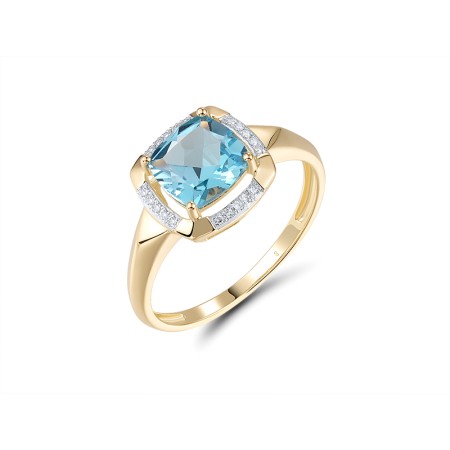 14KYW Ring Blue Topaz (Swiss Blue),Diamond (R314144BLT14KYW)