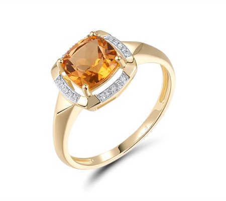 14KYW Ring Citrine,Diamond (R314144CIT14KYW)