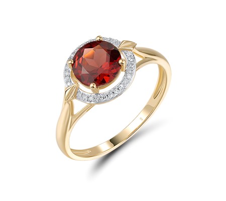 14KYW Ring Diamond,Garnet (R314145GAN14KYW)