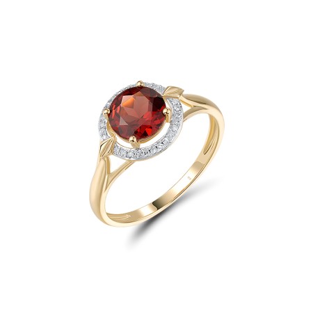 14KYW Ring Diamond,Garnet (R314145GAN14KYW)