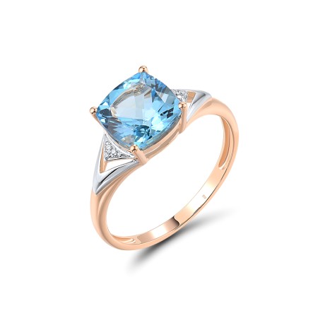 14KRW Ring Blue Topaz (Swiss Blue),Diamond (R314147BLT14KRW)