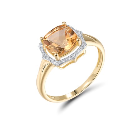 14KYW Ring Citrine,Diamond (R314148CIT14KYW)