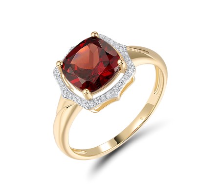 14KYW Ring Diamond,Garnet (R314148GAN14KYW)