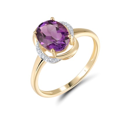 14KYW Ring Amethyst,Diamond (R314149AME14KYW)