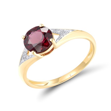 14KYW Ring Diamond,Rhodolite Garnet (R314151RHG14KYW)