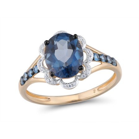 14KRWB Ring Diamond,London Blue Topaz (R314152LDB14KRWB) - US 7