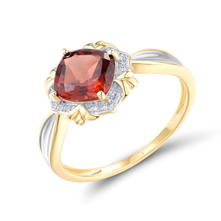14KYW Ring Diamond,Garnet (R314155GAN14KYW)