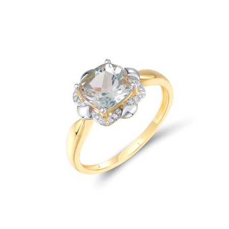 14KYW Ring Blue Topaz (Sky Blue),Diamond (R314156BKT14KYW)