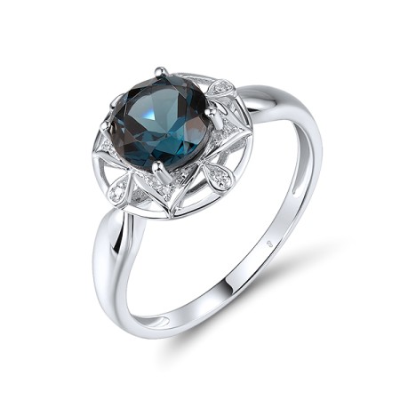 14KW Ring Diamond,London Blue Topaz (R314164LDB14KW)