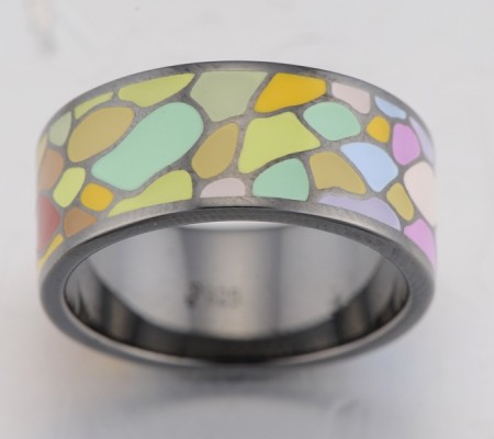 Sterling Silver w/ Black Plating Ring Enamel (R314352ENASB925)