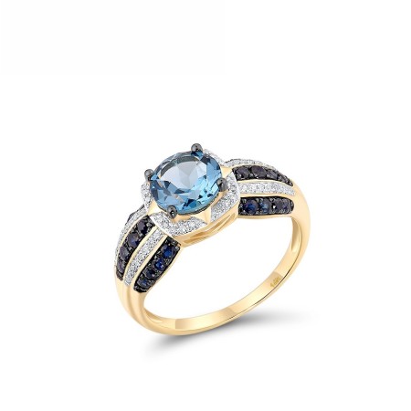 14KYWB Ring Blue Sapphire,Diamond,London Blue Topaz (R314443LBS14KYWB) - US 7