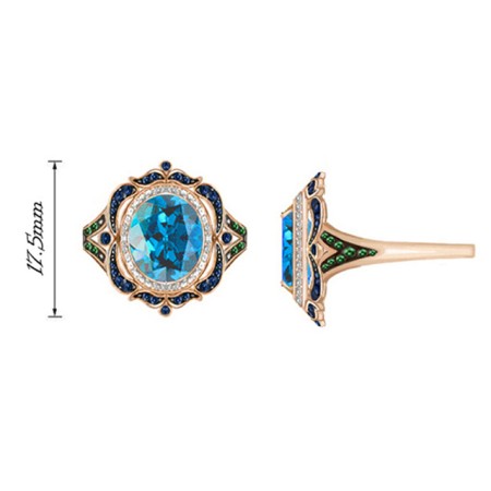 14KRWB Ring Blue Topaz (Swiss Blue),Diamond,London Blue Topaz (R314502BLL14KRWB)