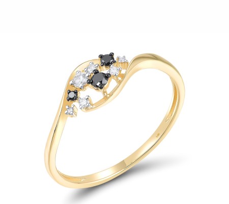 14KYWB Ring Black Diamond,Diamond (R314563WBD14KYWB) - US 7