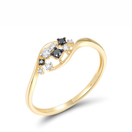 14KYWB Ring Black Diamond,Diamond (R314563WBD14KYWB) - US 7