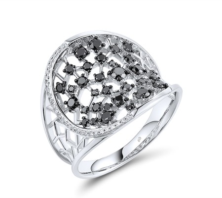 14KWB Ring Black Diamond,Diamond (R314580WBD14KWB) - US 7