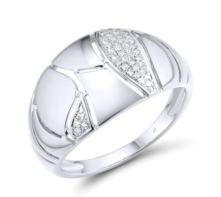 14K 585 White  Ring with Genuine Diamond R314658WDIA14KW