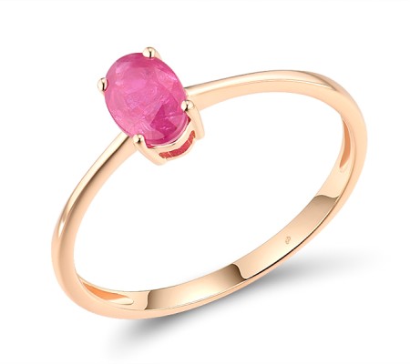 14K 585  Ring with Red Ruby (R314696RUY14KR) - US 6.75