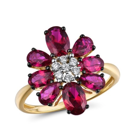 14KYWB Ring Diamond,Ruby (R315150RUY14KYWB) - US 6