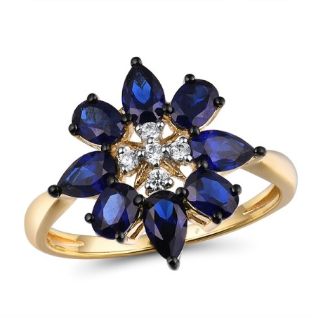 14KYWB Ring Blue Sapphire,Diamond (R315151SAP14KYWB) - US 7