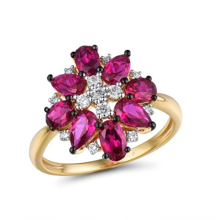 14KYWB Ring Diamond,Ruby (R315152RUY14KYWB) - US 6