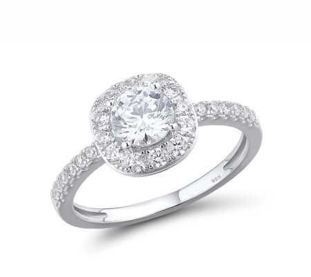 Sterling Silver Ring White Cubic Zirconia (R315340WCZSL925) - US 6