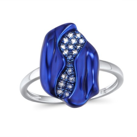 9KWw/ Blue e-coating Ring White Topaz (R315392WTT9WAU)