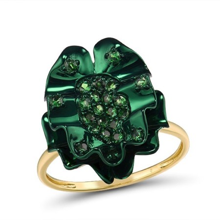 9KYw/ Green e-coating Ring Green Garnet (R315393GNG9YAG)