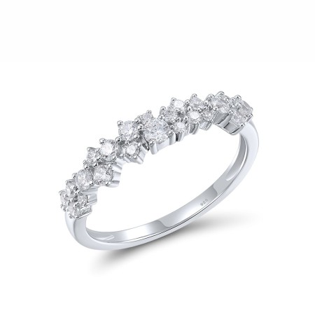 Sterling Silver Ring White Cubic Zirconia (R315456AWCZSL925) - US 9