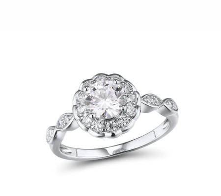 Sterling Silver Ring White Cubic Zirconia (R315481WCZSL925) - US 6