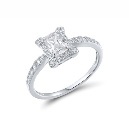 Sterling Silver Ring White Cubic Zirconia (R315482WCZSL925) - US 8