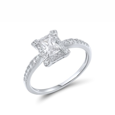 Sterling Silver Ring White Cubic Zirconia (R315482WCZSL925) - US 8