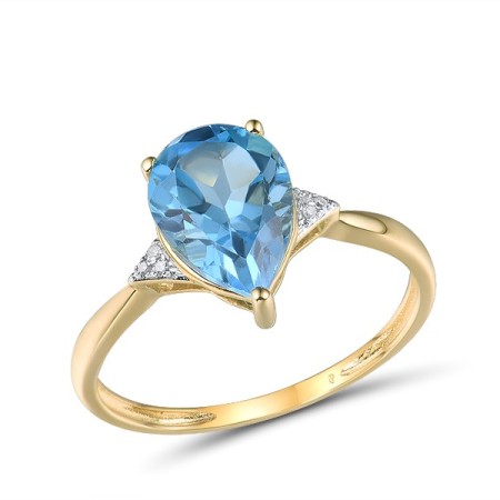 14KYW Ring Blue Topaz (Swiss Blue),Diamond (R315527BLT14KYW) - US 7