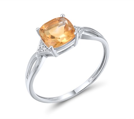 14KW Ring Citrine,Diamond (R315528CIT14KW) - US 7