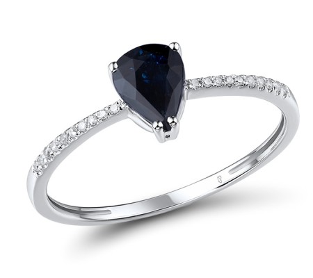 14KW Ring Blue Sapphire,Diamond (R315583SAP14KW) - US 6