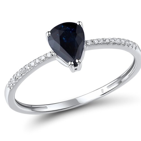 14KW Ring Blue Sapphire,Diamond (R315583SAP14KW) - US 6