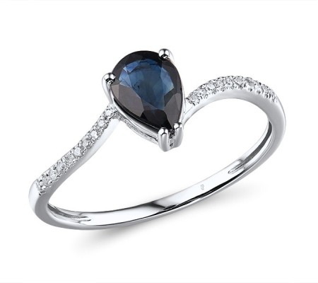 14KW Ring Blue Sapphire,Diamond (R315584SAP14KW) - US 6