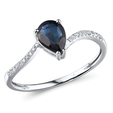 14KW Ring Blue Sapphire,Diamond (R315584SAP14KW) - US 6