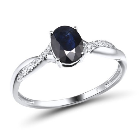 14KW Ring Diamond,Blue Sapphire (R315585SAP14KW) - US 6