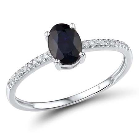 14KW Ring Diamond,Blue Sapphire (R315586SAP14KW) - US 6