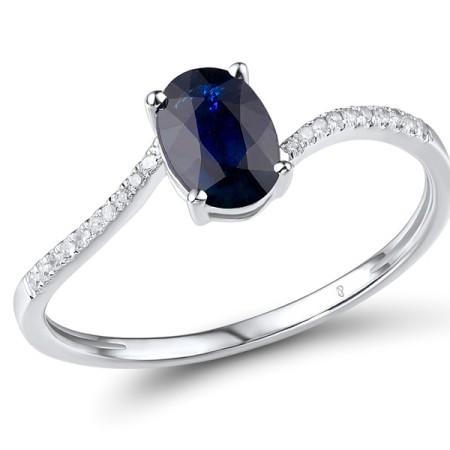 14KW Ring Blue Sapphire,Diamond (R315587SAP14KW) - US 7