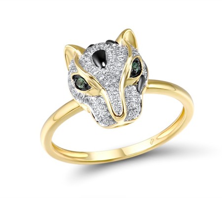 14KYWB Ring Diamond,Green Garnet (R315607GNG14KYWB) - US 6