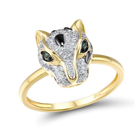 14KYWB Ring Diamond,Green Garnet (R315607GNG14KYWB) - US 6