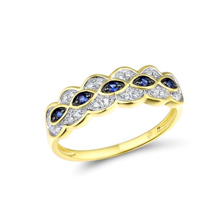 14KYWB Ring Blue Sapphire,Diamond (R315747SAP14KYWB)