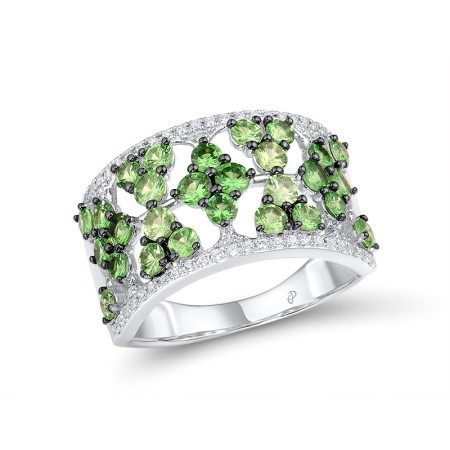 14KWB Ring Diamond,Green Garnet (R315757GNG14KWB)
