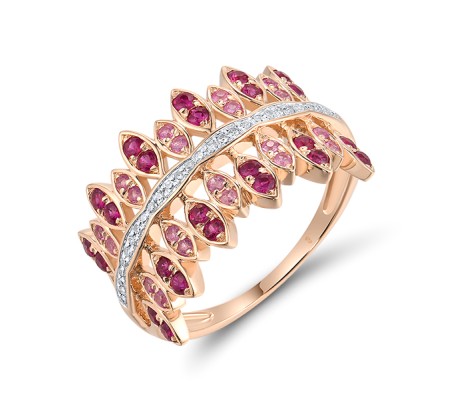 14KRW Ring Diamond,Pink Sapphire,Ruby (R315822PRU14KRW)