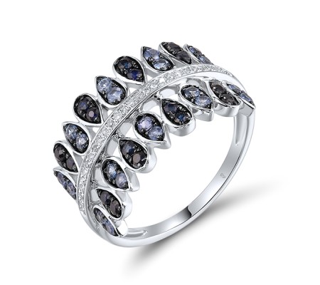 14KWB Ring Blue Sapphire,Diamond (R315823SAP14KWB)