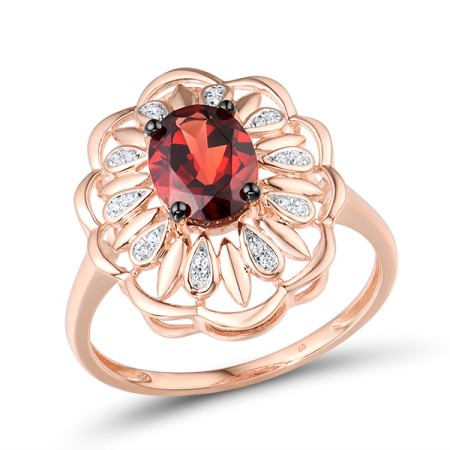 14KRWB Ring Diamond,Garnet (R315845GAN14KRWB) - US 6