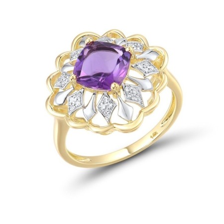 14KYW Ring Amethyst,Diamond (R315848AME14KYW) - US 6